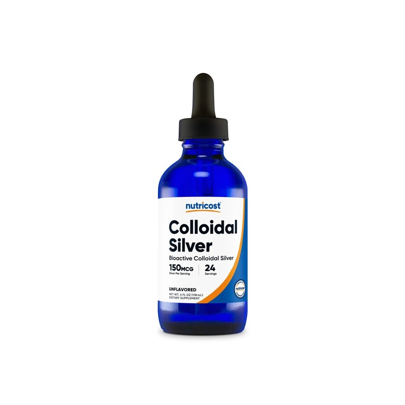 Nutricost Colloidal Silver 4oz 150mcg – Glass Bottle, Bio-Active – EXP 12/2027