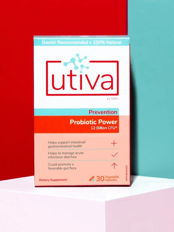 Szio+ Utiva Probiotic – Urinary Tract and Gut Health Supplement – 12 Billion CFU