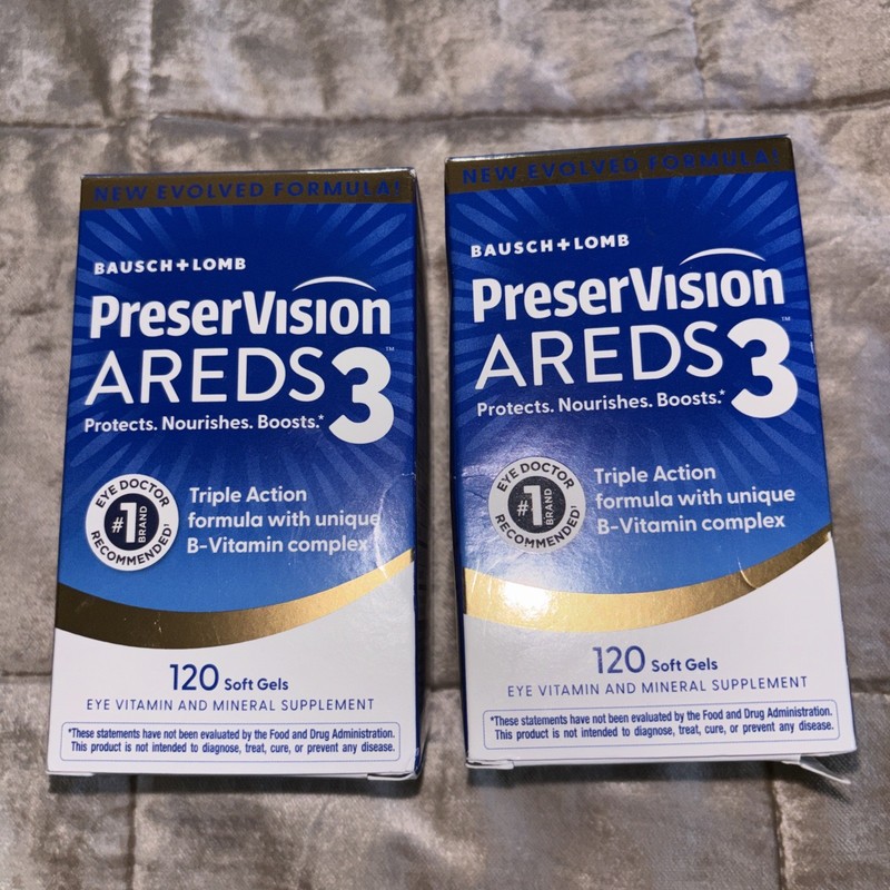 2 Pk- PreserVision Areds 3 120 Soft gels,Exp 01-2028 Fast Free Shipping