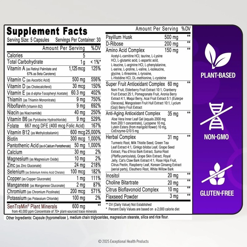 Immuno 150 Immune Support: 70 Plant Minerals, 68 Nutrients | 150 Vegetable Capsu gallery