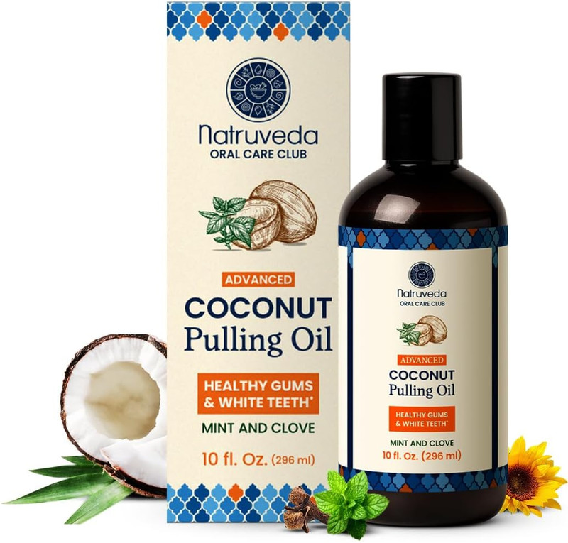 Natruveda Coconut Oil Pulling Mouthwash – 8 8 Fl Oz (Pack of 1), Light Yellow