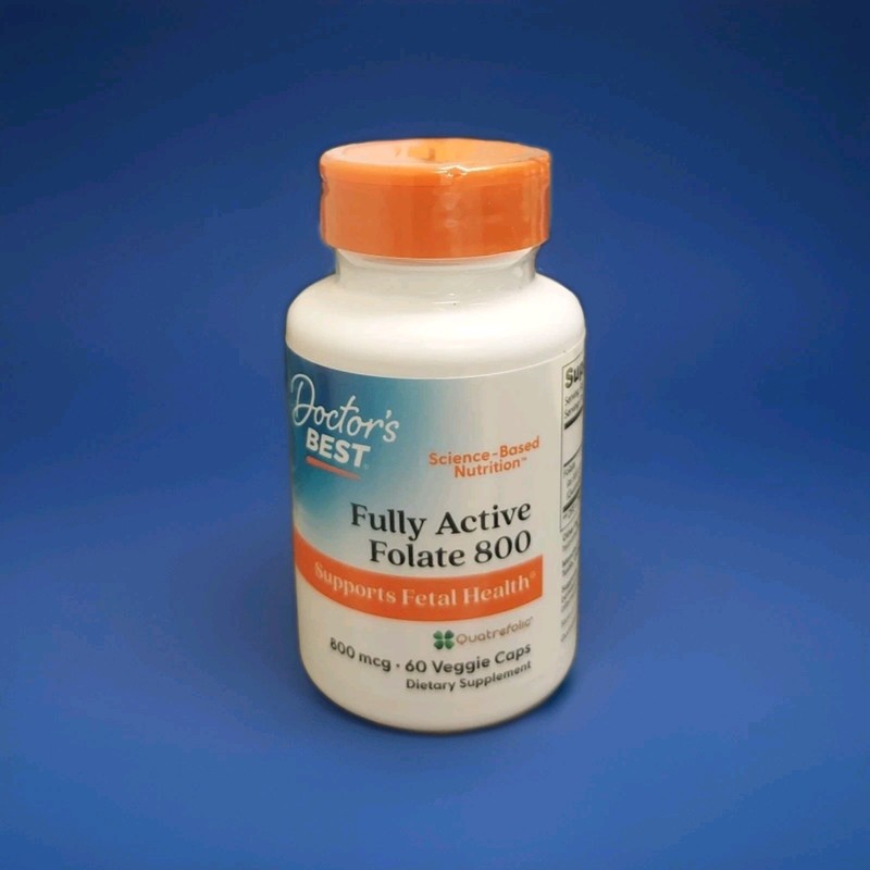 Doctor’s Best Fully Active Folate 800mcg Quatrefolic 60 Veggie Caps MTHFR Non-GM