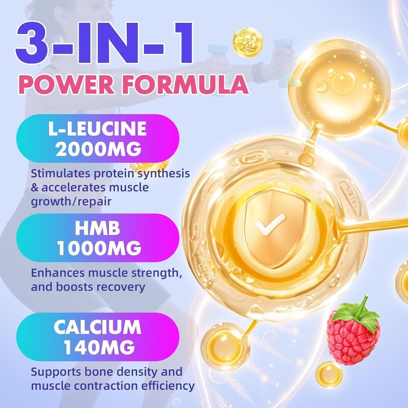 2 Pack HMB and L-Leucine 3000mg with Calcium Gummies gallery