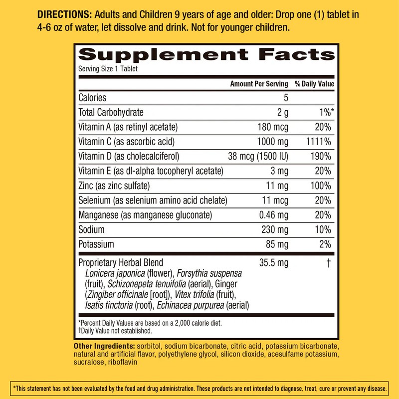 Airborne Effervescent Tablets Immune Support Supplement Zesty Orange Flavor 10ct gallery