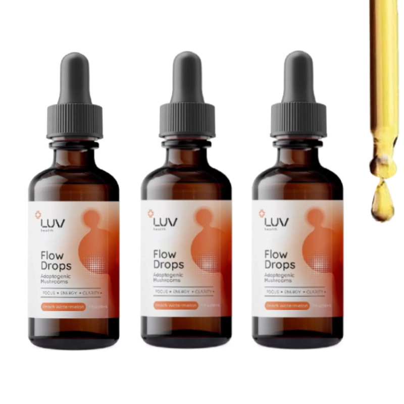 Adaptogen Mushroom Blend Health Flow Drops Peach Watermelon Flavor Dietary 1-3x gallery
