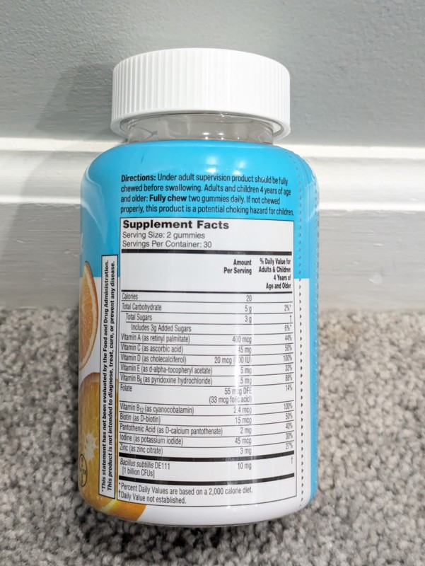 2 Lot One A Day Kids 60 ct Multivitamin w Probiotic Gummies Orange 120 Gummies gallery