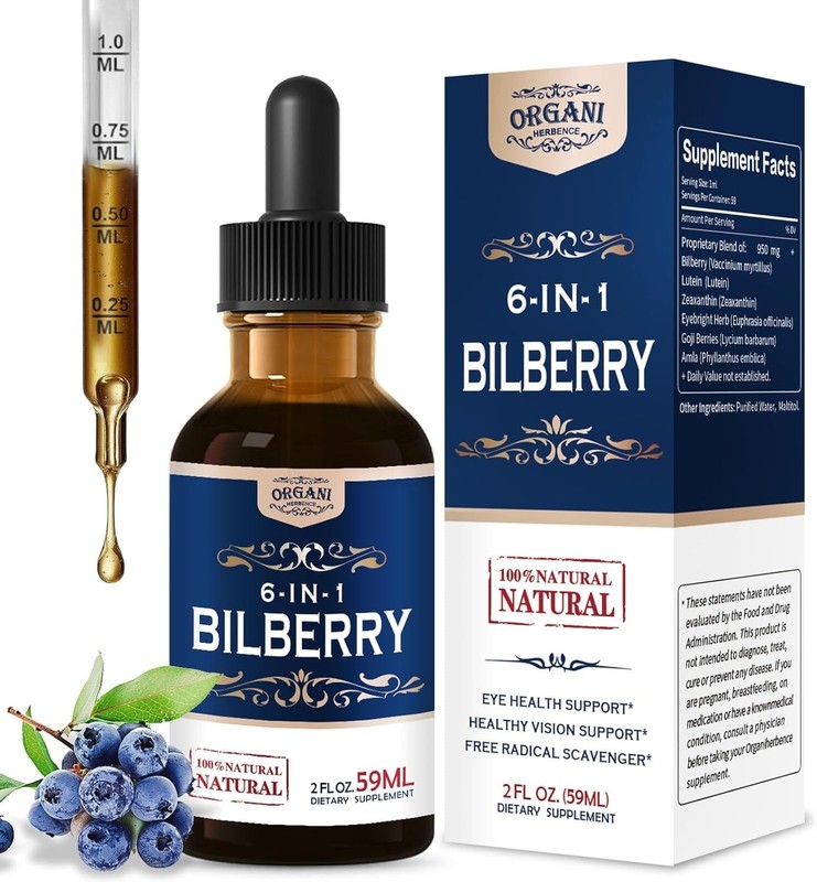 Bilberry Eye & Vision Support Supplement with Lutein Zeaxanthin Eyebright Goji