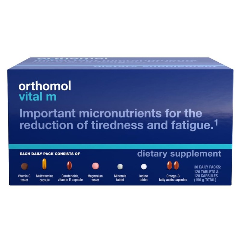 Orthomol Vital M Tablet Packets, Men’s Multivitamin, 30Day Supply, Vitamins A…