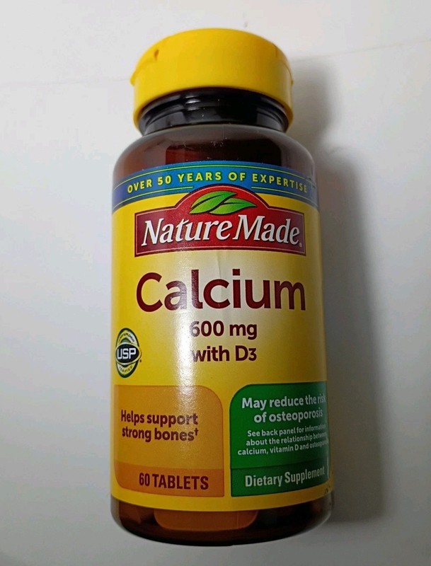 Nature Made Calcium 600mg with D3 60 Tablets Exp 12/2027 New