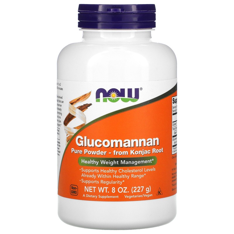 Now Foods Glucomannan Pure Powder 8 oz 227 g GMP Quality Assured, Kosher, Vegan,