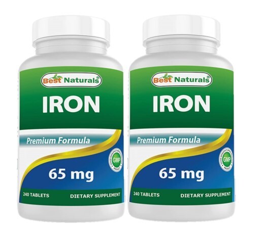 2 Pack Best Naturals Iron Supplement – 65 mg 240 Tablets