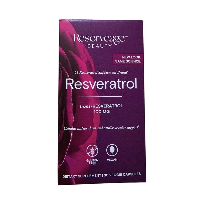 Reserveage Beauty Resveratrol 100mg 30 Dietary Veggie Capsules 01/2027 NEW gallery