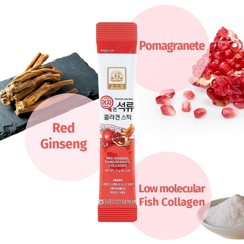 Korean Beauty Geumsan Women's Pomegranate Collagen Jelly Stick 5.1oz / 30 Cou... gallery