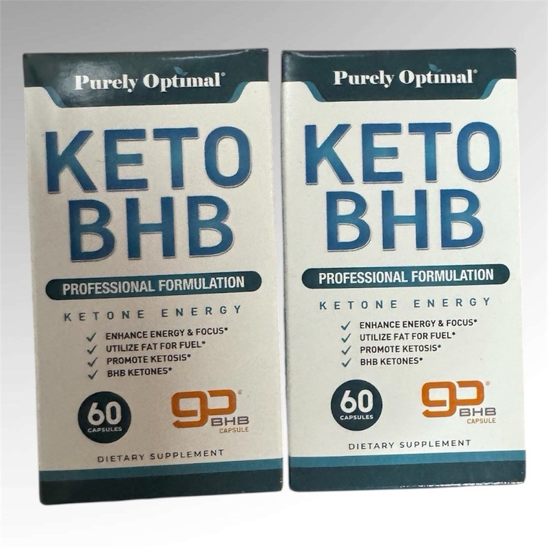 (2) Purely Optimal Keto BHB Advanced Formulation Ketone Energy 60 Ct / Bottle