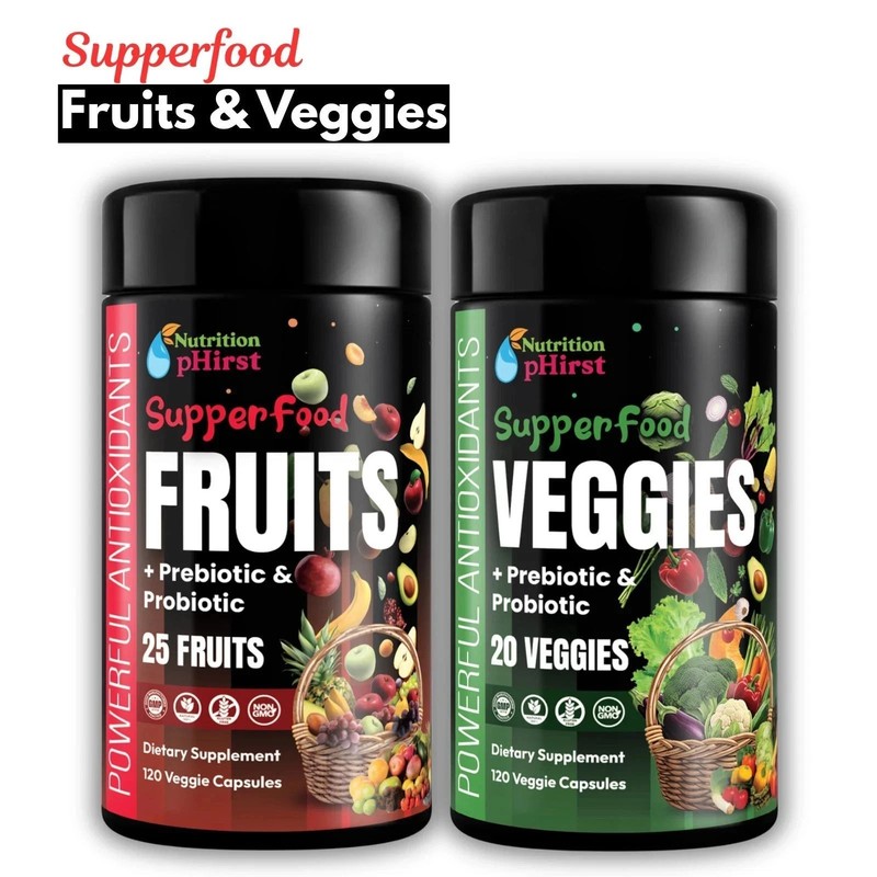 New Daily Fruits and Veggies Whole Food Supplement with Superfood 240 Capsules