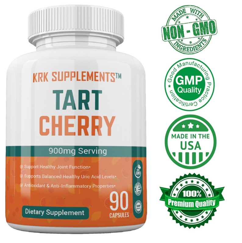 1 pk Tart Cherry Extract 900mg Anthocyanins for Gout Joint Pain Arthritis