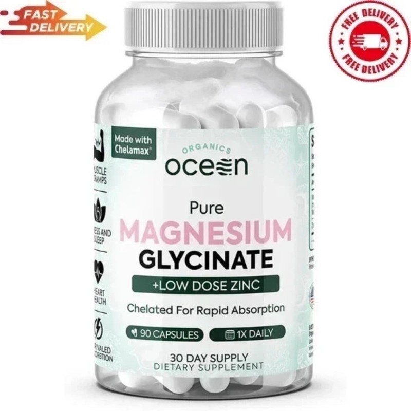 Organics Ocean Pure Magnesium Glycinate Low Dose Zinc Chelated 90 Capsule SEALED
