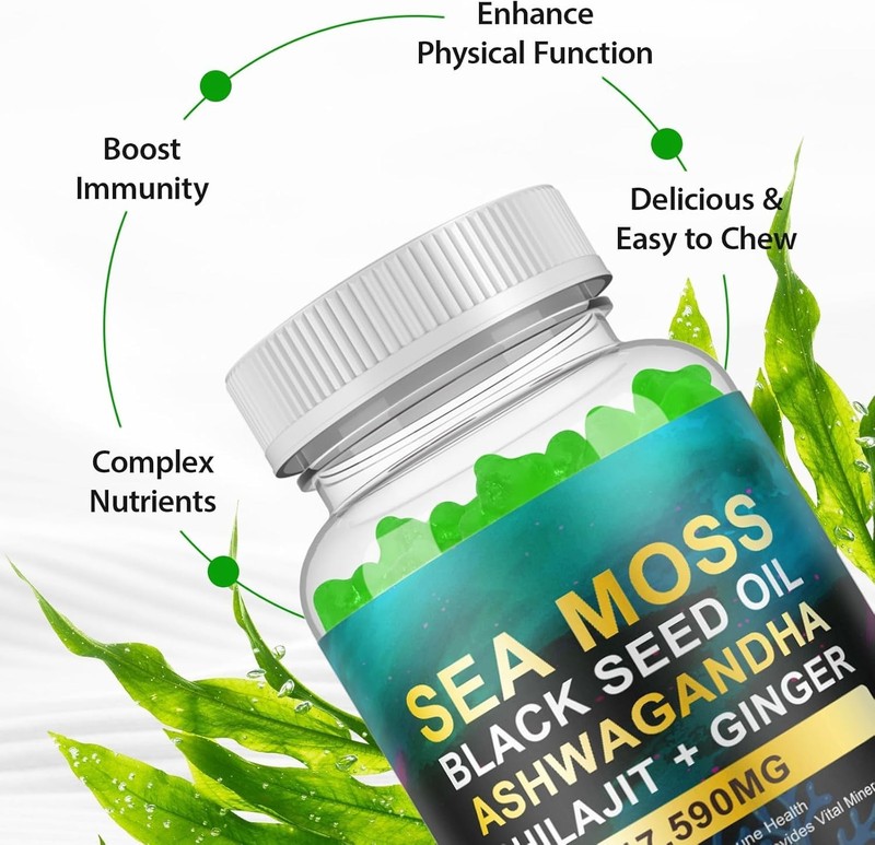 Sea Moss Gummies with Black Seed Oil, Ashwagandha, shilajit and ginger gallery