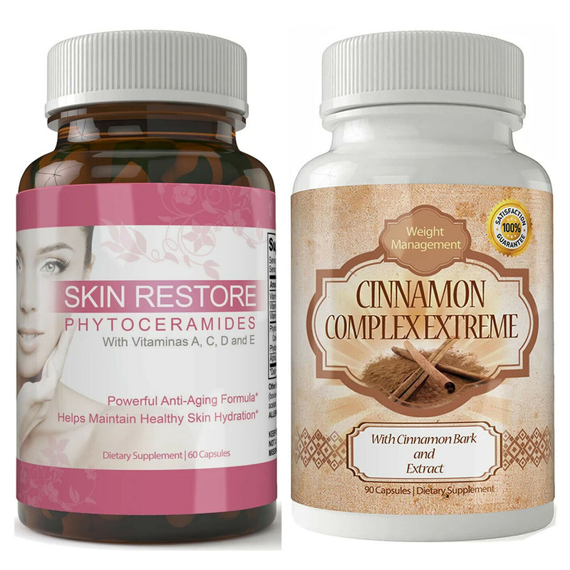 Skin Restore Helps Hydration Anti-Aging & Cinnamon Extract Weight Loss Pills