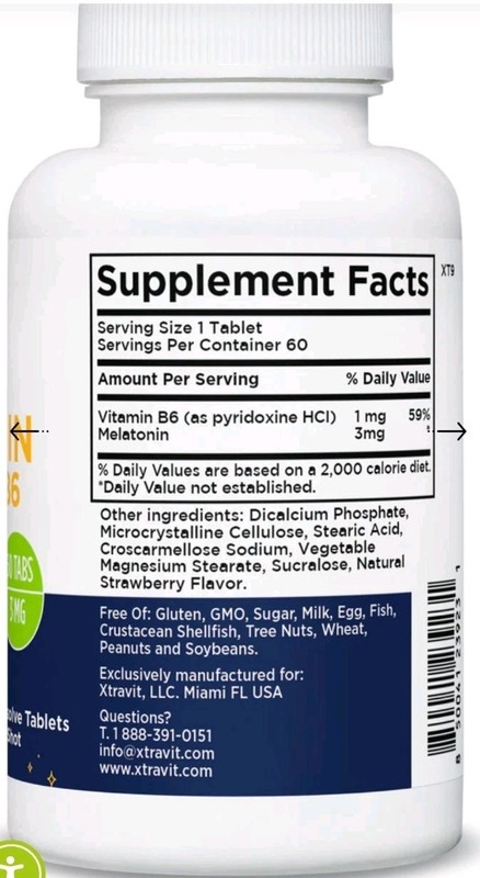 Xtravit Melatonin With Vitamin B6 Dietary Supplement Exp 08/2028 gallery