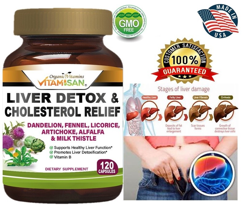 #1 Tablets liver clean health support fat naturals detox cleanse 120 cap