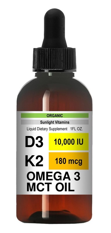 MAX ABSORPTION Vitamin D3 + K2 (MK-7) Liquid Drops with MCT Oil – Best Quality//