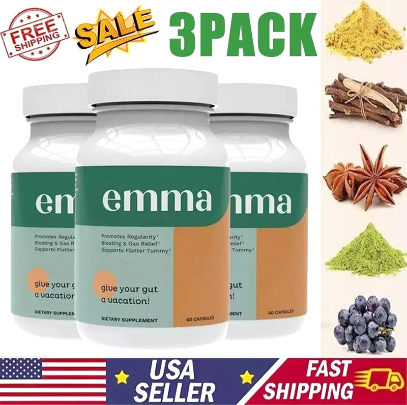 3 Pack Emma Gut Wellness Supplement 180 Capsules for Bloating Relief & Leak... gallery