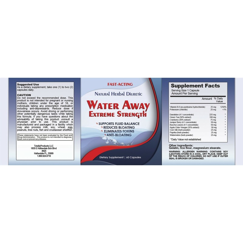 Diuretic Water Away Pills 700mg Weight Loss Blend of Minerals Supplement gallery