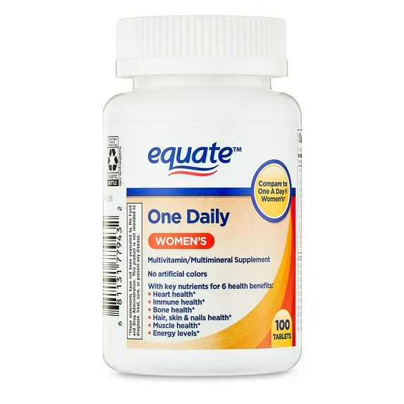 Equate One Daily Women’s Multivitamin/Multimineral Supplement Tablets for Women’