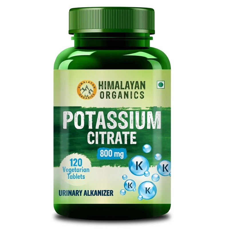Himalayan Organics Potassium Citrate 800mg for Heart Kidney & Nerves 120 Tabs