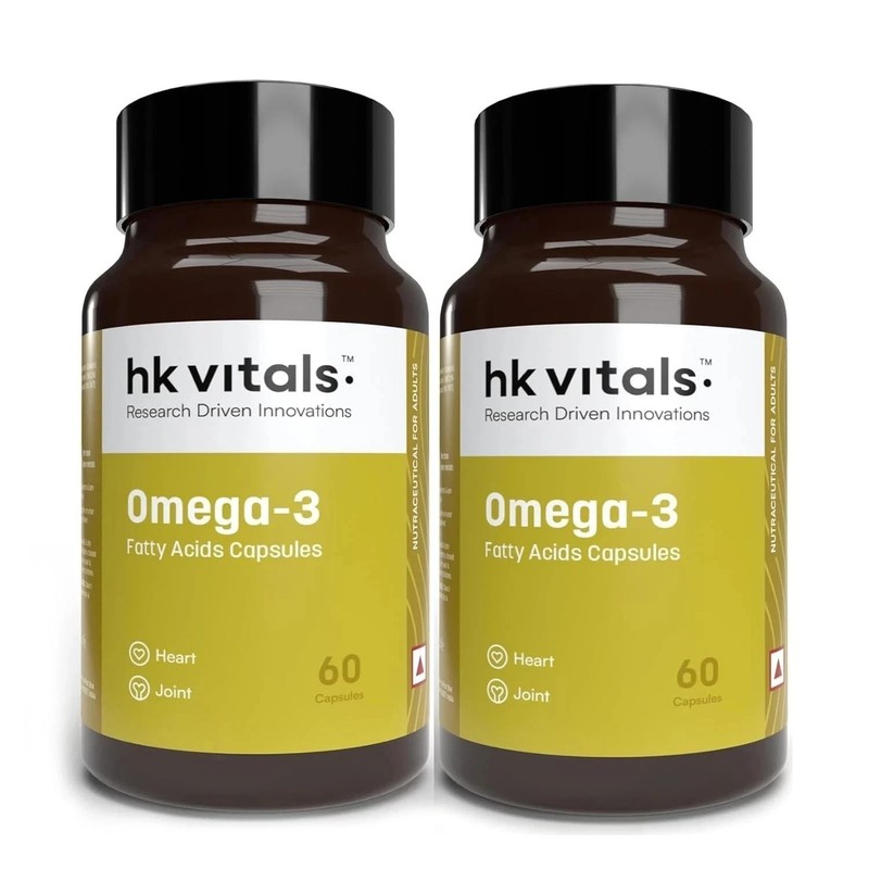 HealthKart hk vitals Omega 3 Fish Oil Supplement (60 Capsules Each, Pack of 2)