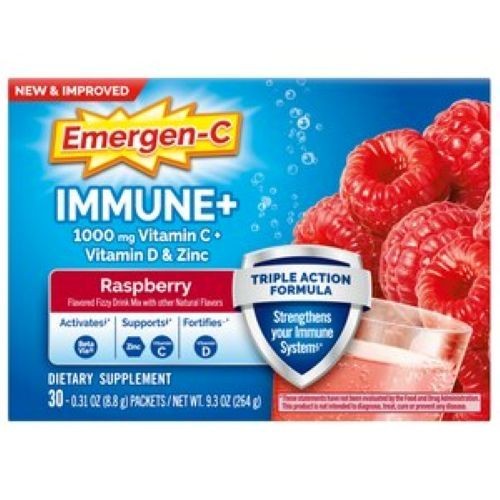 Emergen C Immune+ Raspberry Flavor 30 Packs, Exp 09/2026