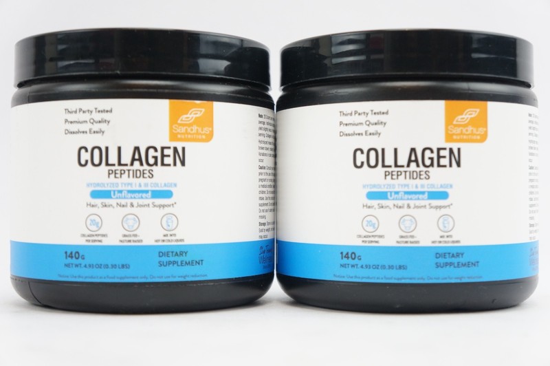 New Sealed 2-pack Sandhus Collagen Peptides Powder Unflavored 140g Ea 280g total