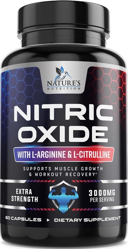 Nitric Oxide Booster 3000mg L-Arginine Extra Strength Capsules