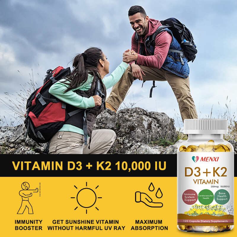 Vitamin D3+K2 Capsules 10000IU-Supports Immune Health,Heart Health,Bones, Muscle gallery