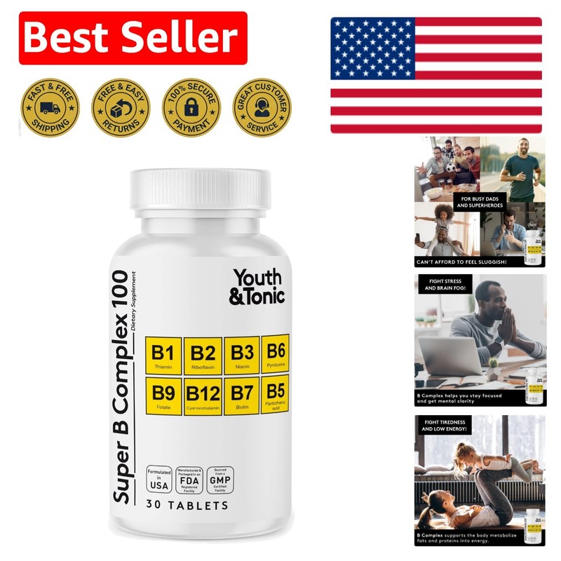 Super B Complex B-100: High Potency Energy & Clarity Support – 1- Supply