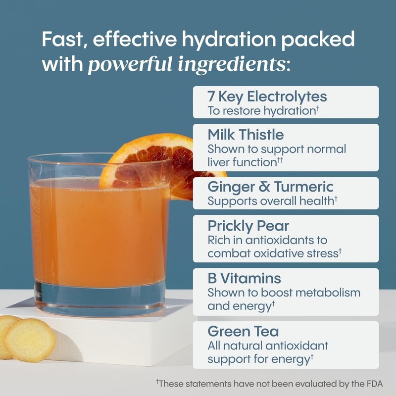 Hydralyte Liver Support Electrolyte Mix 20 Pack Blood Orange Ginger + Milk Thist gallery