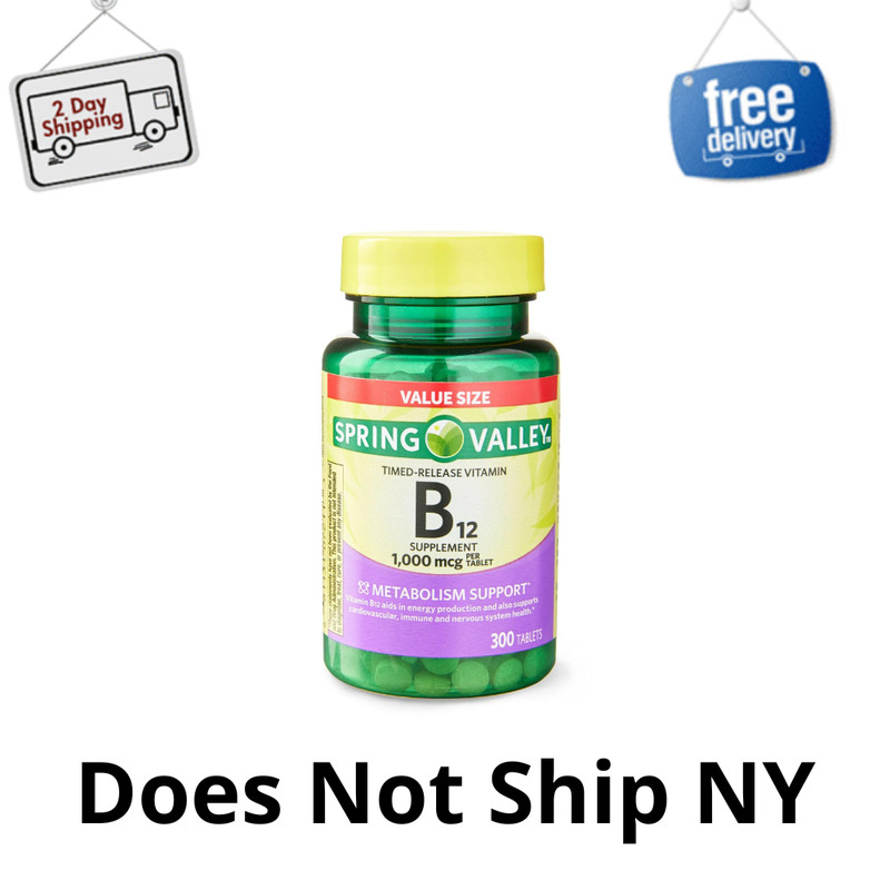 Spring Valley Vitamin B12 1000 Mcg Timed Release Tablets, 300 Count ( 1 PACK )