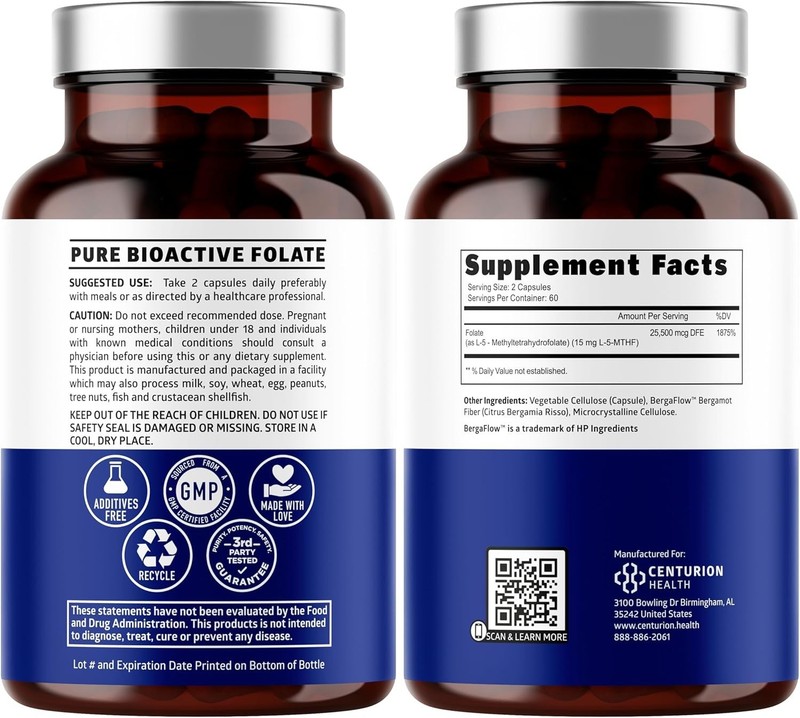 Extra Strength 5-MTHF L-Methylfolate Supplement Energy, Mood & Cognitive Support gallery