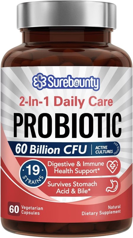 Surebounty Probiotics for Women 120 Billion CFU 34 Strains Prebiotics Digesti…