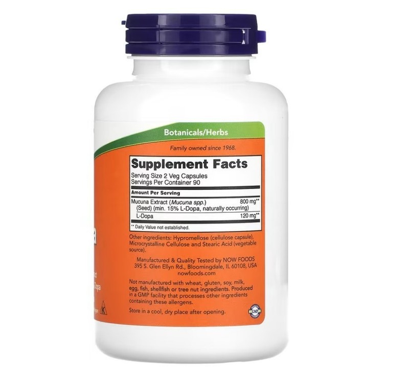 NOW FOODS Dopa Mucuna 180 Veg Capsules gallery