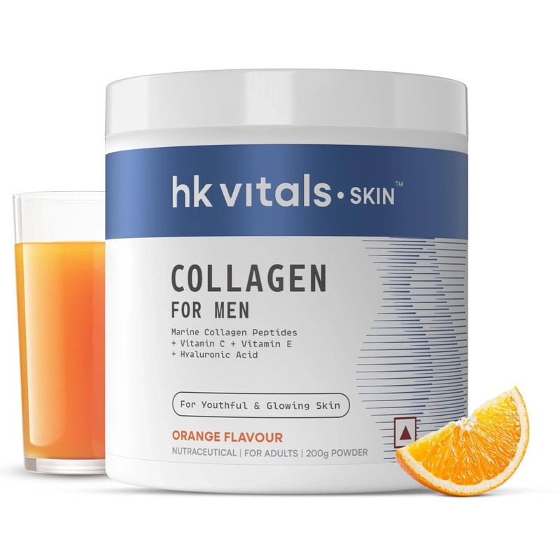 HealthKart HK Vitals Skin Radiance Collagen Powder For Men in Orange Flavor 200g