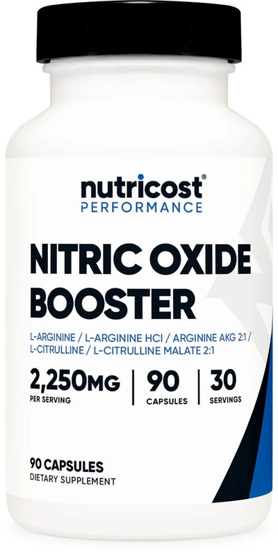 Nutricost Nitric Oxide Booster 2,250mg, 90 Capsules, 30 Servings – 08/2027