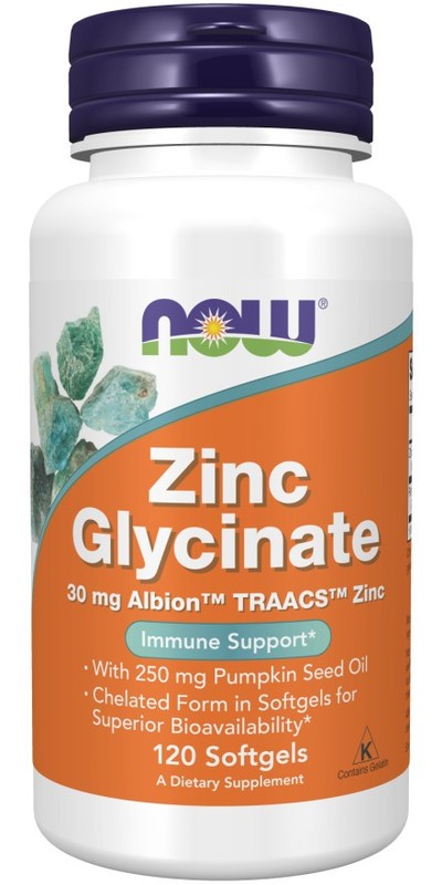 NOW FOODS Zinc Glycinate 120 Softgels