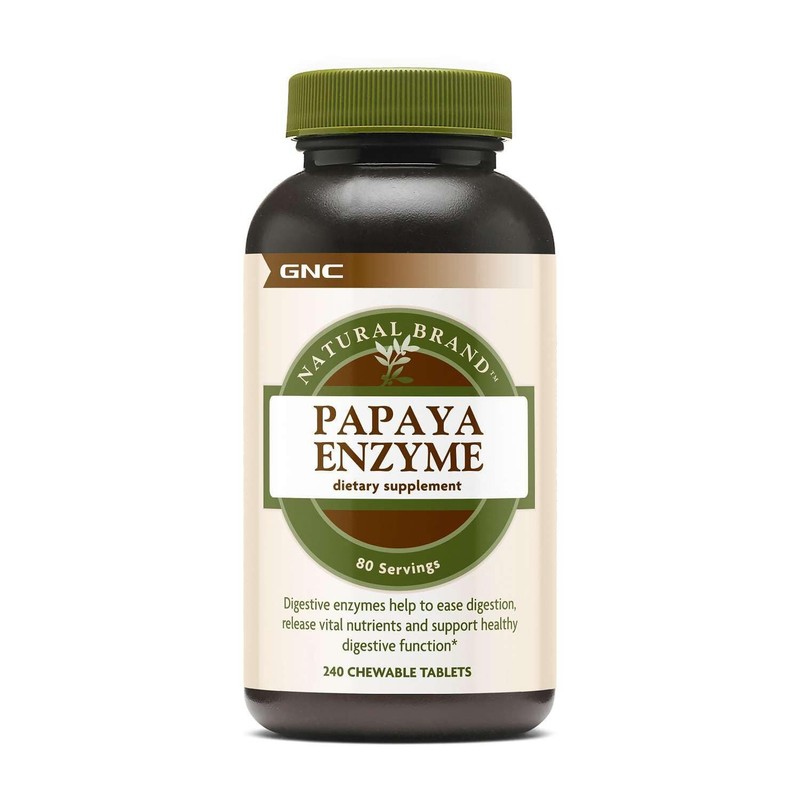 GNC Natural Brand Papaya Enzyme, 240 240 Count (Pack of 1), Multicolor