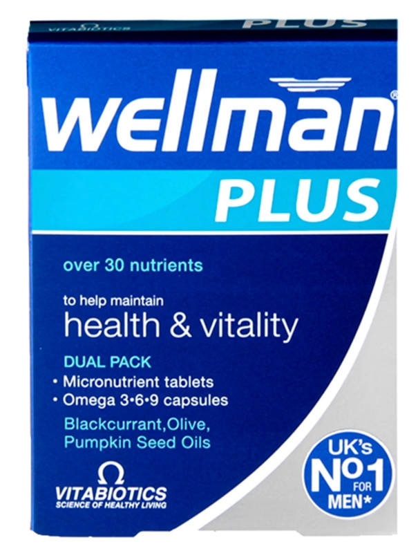 Vitabiotics Wellman + Plus Omega 369 Health & Vitality 56 Tablets