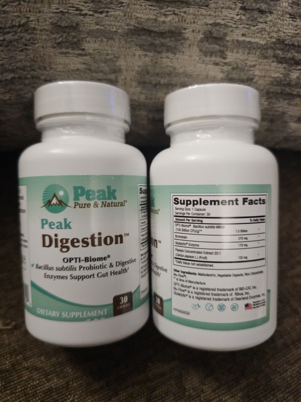 Peak Pure & Natural Peak DIGESTION OPTI-Biome 30 Caps 04/26 2 Bottles