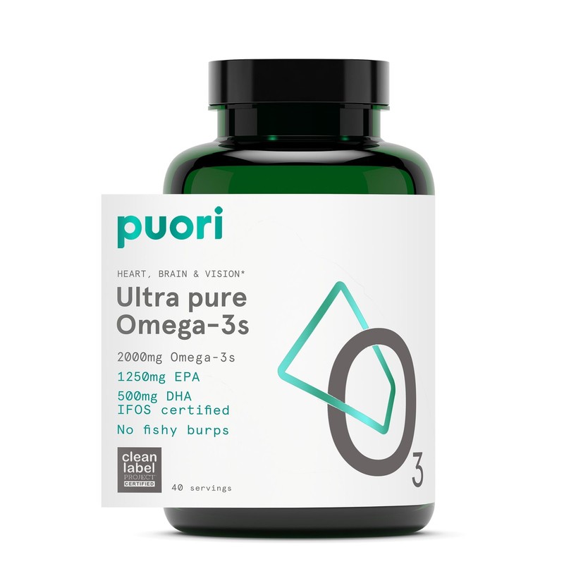 Puori Omega 3 Fish Oil Supplement – Ultra Pure Burpless Wild Caught Fish Oil