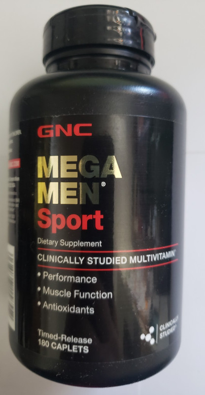 GNC – MEGA MEN SPORT – 180 Time Release Caplets – Multivitamin – Exp 8/2027