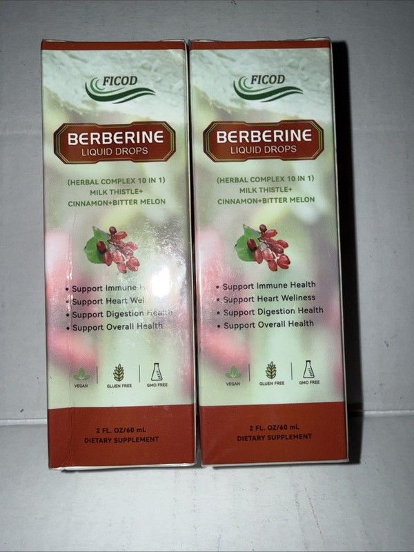 2x Berberine Liquid Drops Milk Thistle + Cinnamon + Bitter Melon 2 Fl Oz gallery